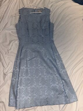 eva mendes for New York & Company Light Blue Jacquard Midi Dress